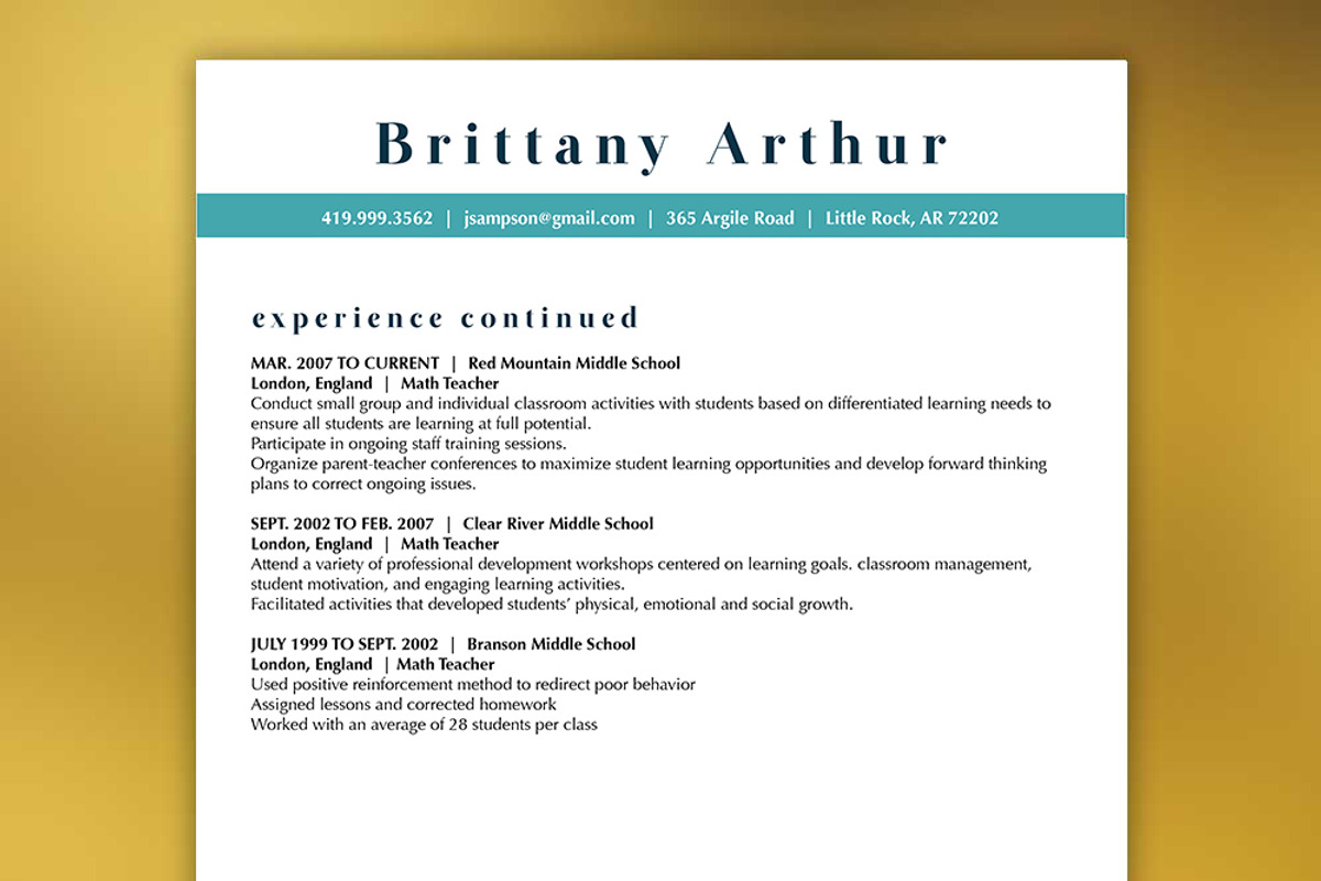Modern Resume Template, a Resume Template by Scribbled Napkin Design (Photo 2 of 4)