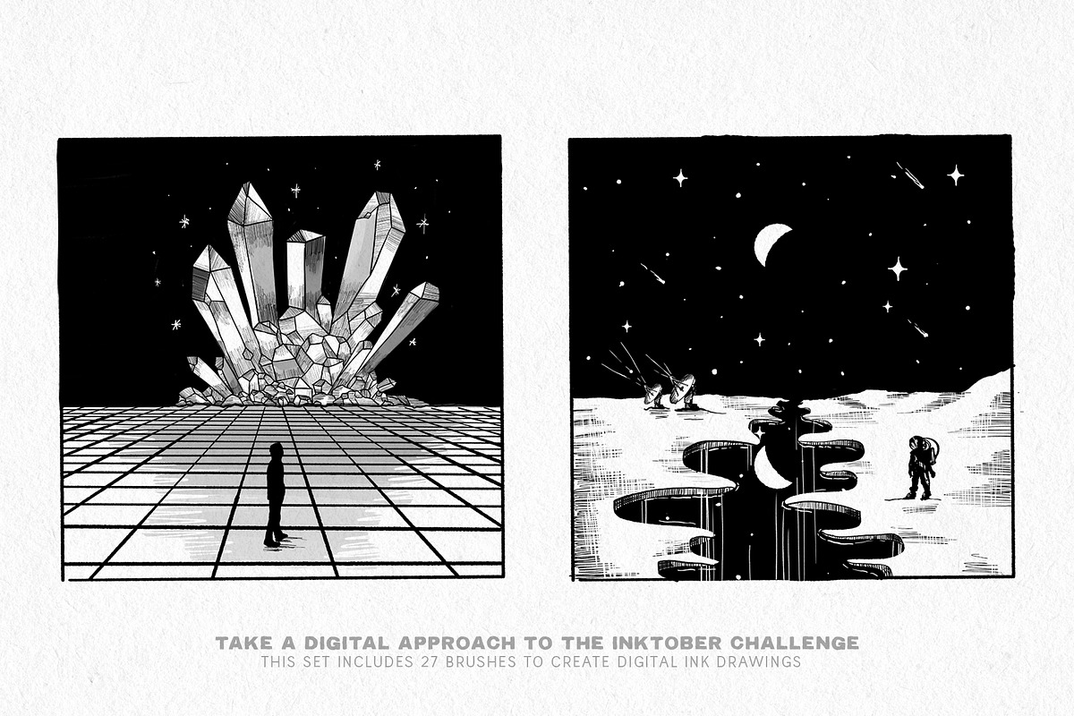 Inktober Procreate brushes, a Brush Add-On by MiksKS (Photo 3 of 7)