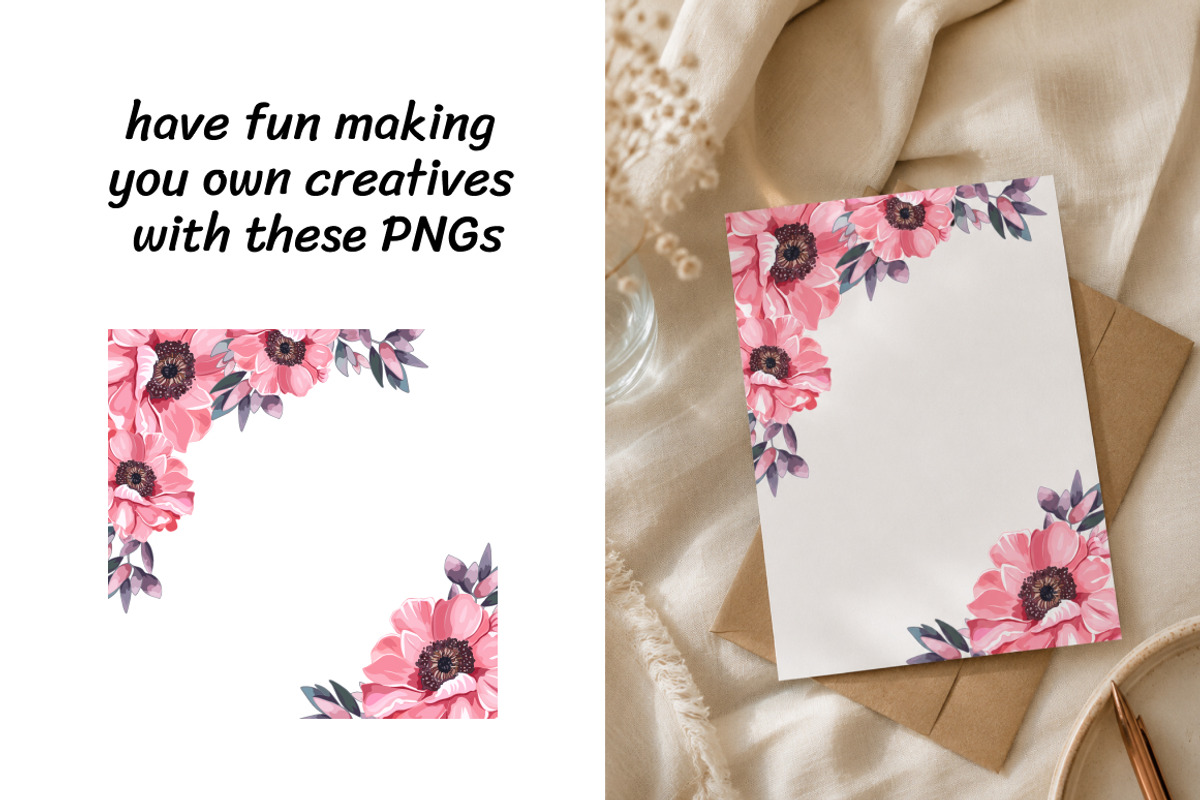 Pink Floral Seamless Patterns Set, a Seasonal Illustration by InkyQueenArt (Photo 6 of 7)