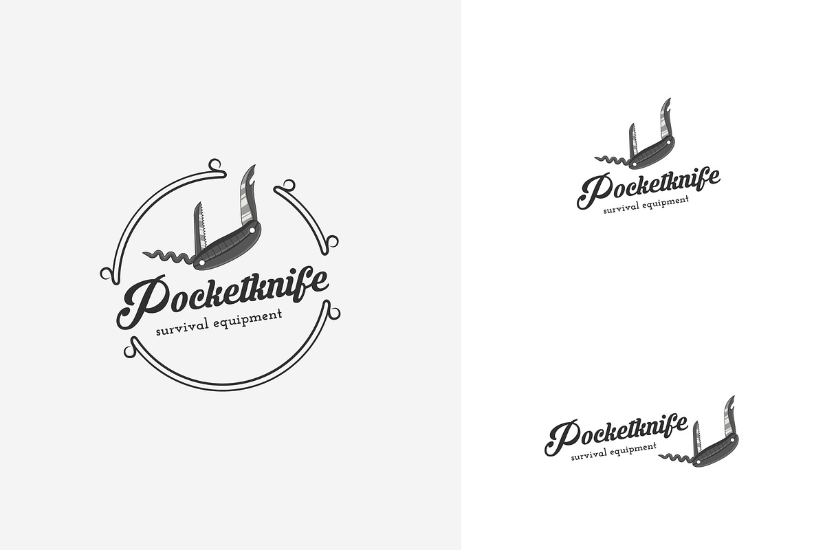 simple emblem penknife logo icon, a Branding & Logo Template by Pyruos ID