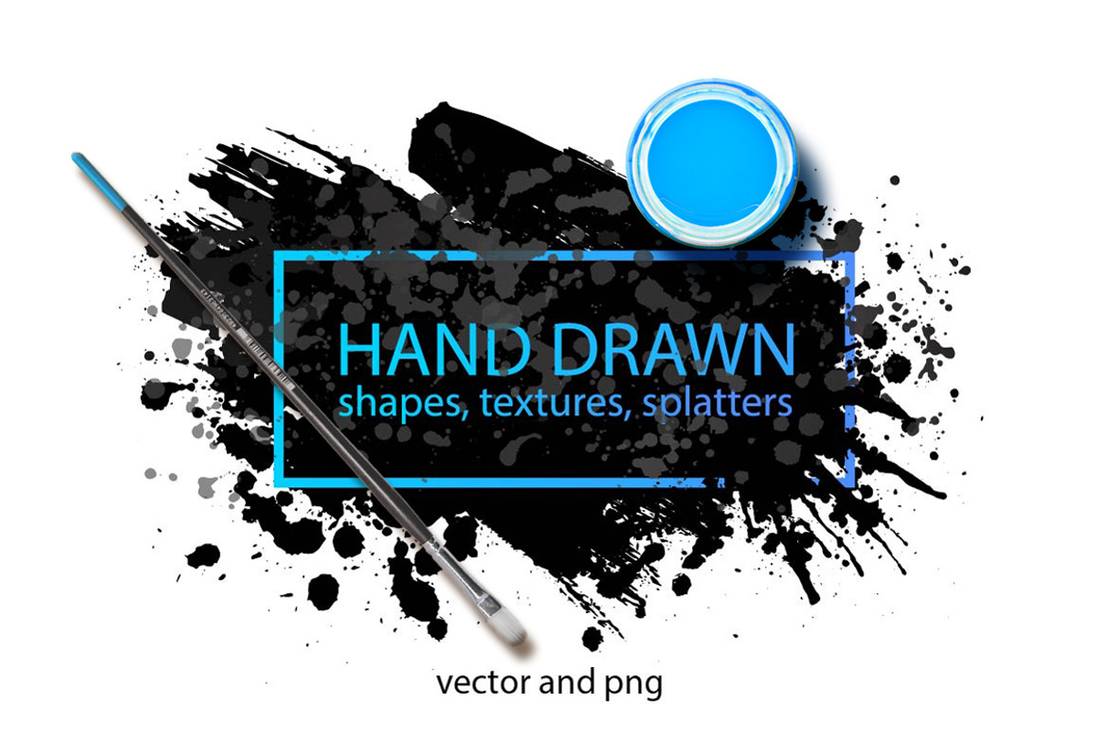 Hand drawn shapes, splatters., a Texture Graphic by Pink Ocean (Photo 1 of 5)