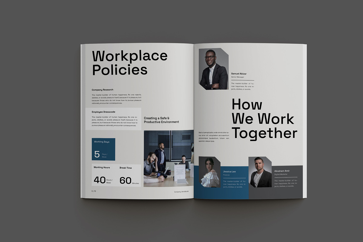 White Minimal Company Handbook, a Stationery Template by Neermana (Photo 6 of 10)
