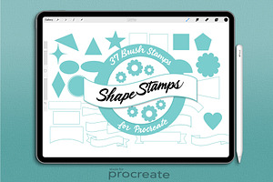 Procreate Shapes Stamps, 37 Shapes