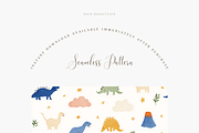 Cute Pastel Dinosaur Seamless Patter, a Pattern Graphic by Pati Charm Studio (Thumbnail 2 of 8)