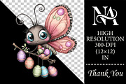 Whimsical Easter Butterfly Clipart, an Animal Illustration by RobertsArt (Thumbnail 2 of 6)