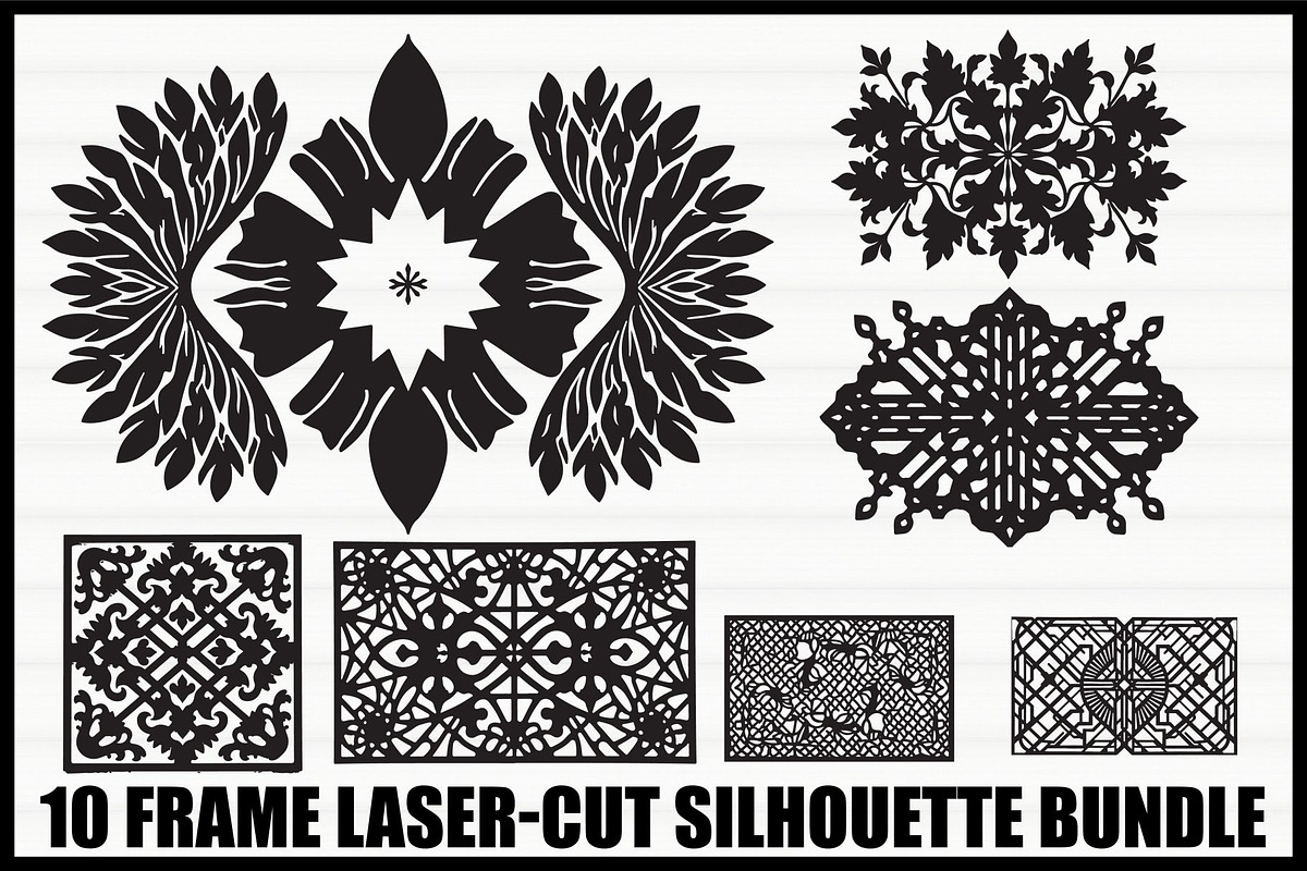 10 Laser Cut Decorative Frame Bundle, an Illustration by abu67222 (Photo 1 of 11)