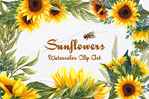 Sunflowers Watercolor Set