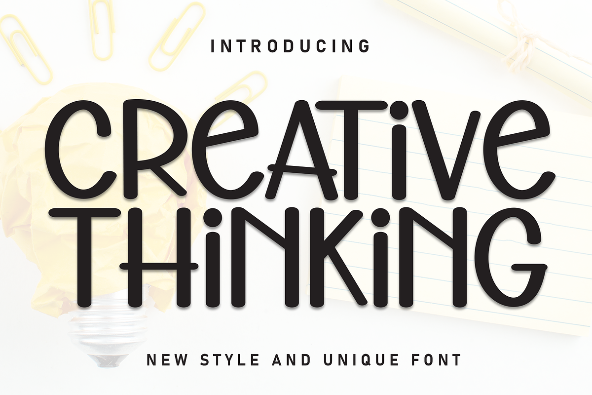 Creative Thinking | Script Font, a Script Font by Scratchones (Photo 1 of 8)
