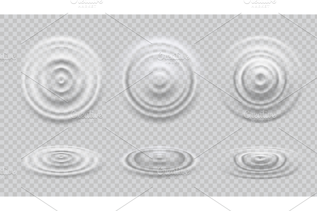 Top view ripple water wave, an Object Illustration by Vector Tradition