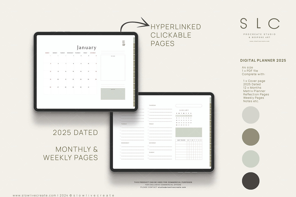NEW Minimalist 2025 Digital Planner, a Templates & Theme by slowlivecreate (Photo 2 of 4)