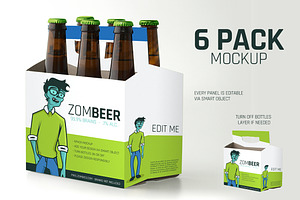 6 Pack Carton Mock Up