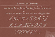 RestlessLine Fine Handwritten Script, a Script Font by Struvictory.art (Thumbnail 6 of 9)