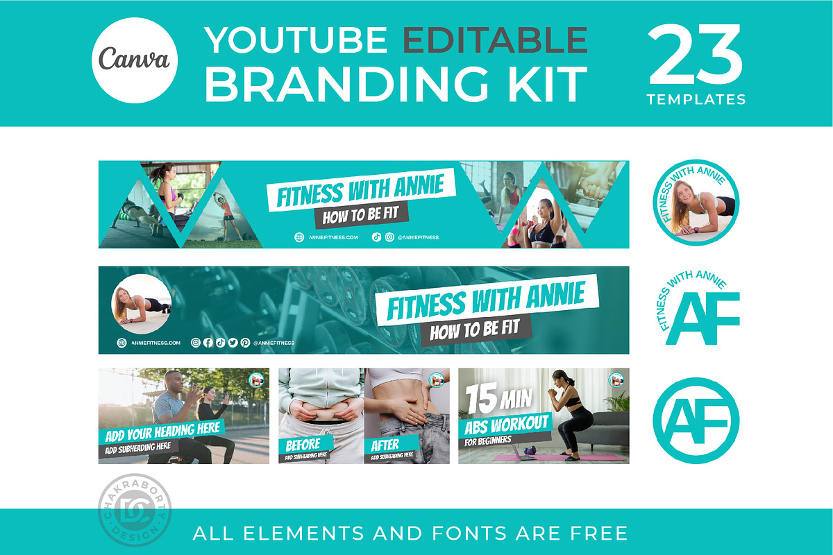 Editable Canva YouTube Template, a Branding & Logo Template by Chakraborty Design (Photo 1 of 9)