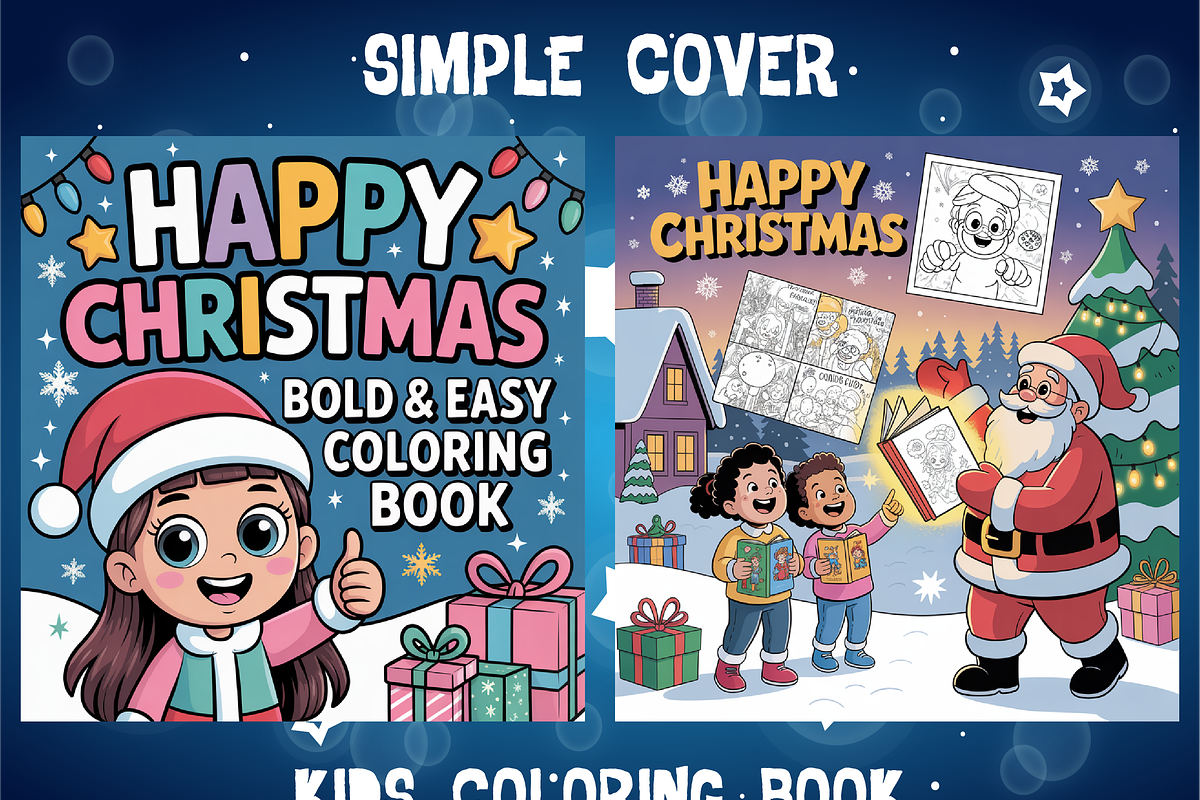Happy Christmas Coloring Book, a Seasonal Illustration by Design Zone (Photo 2 of 5)