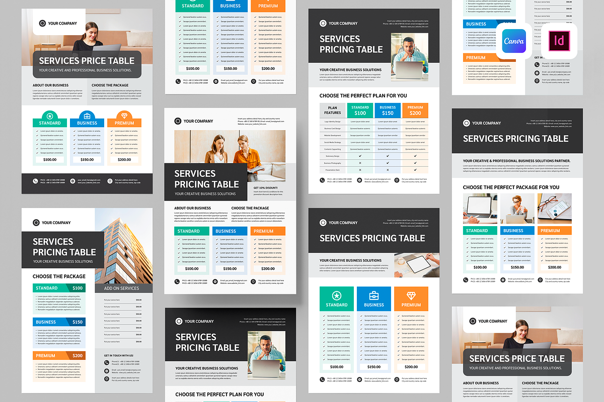 Pricing Table Flyer | Canva & INDD, a Flyer Template by Leaflove (Photo 1 of 8)