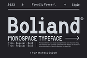 Boliand - A Modern Monospace Font, a Sans Serif Font by Marvadesign (Thumbnail 1 of 7)