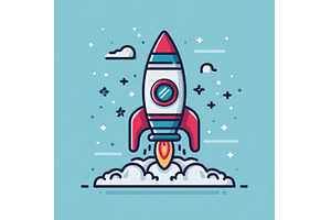 A colorful rocket shoots up into the, a Technology Photo by ZinetroN