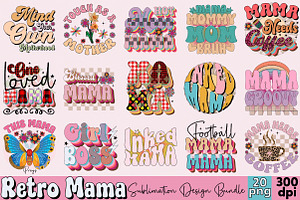 Retro Mama Sublimation Design Bundle