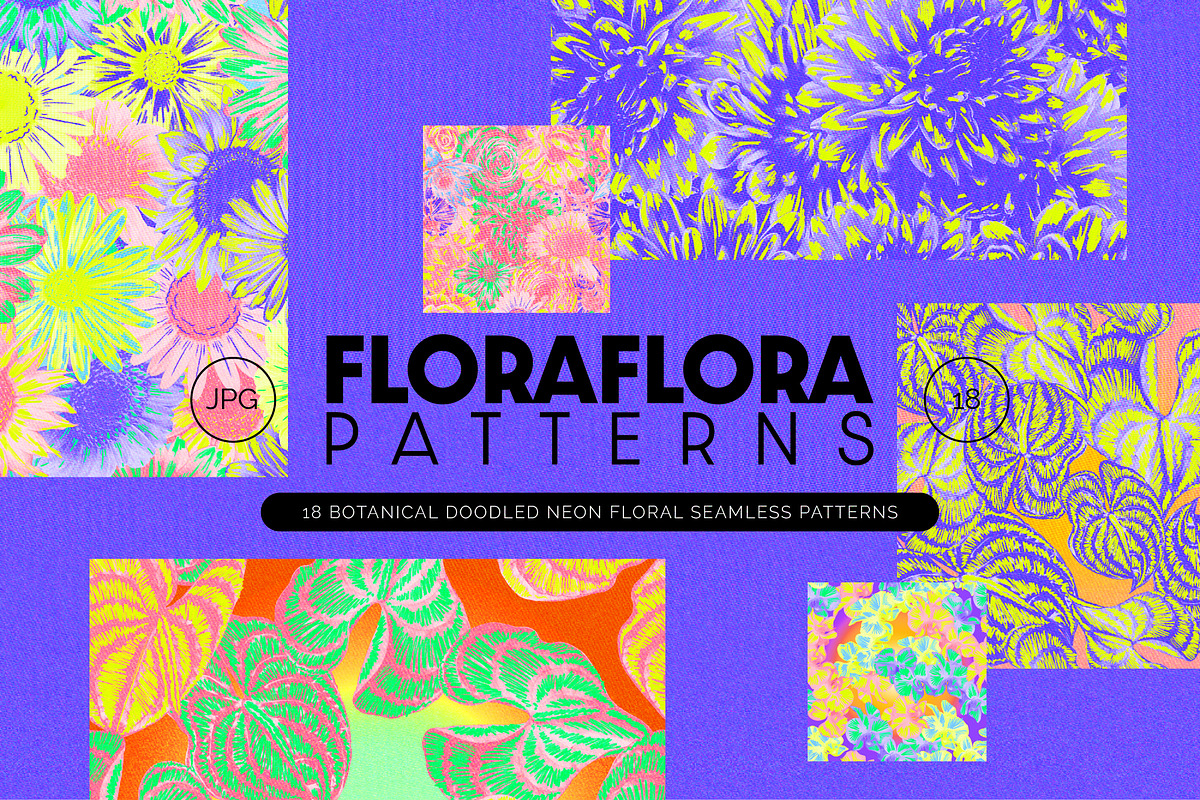 Neon Floral Maximalist Patterns, a Pattern Graphic by angelainthefields (Photo 1 of 9)