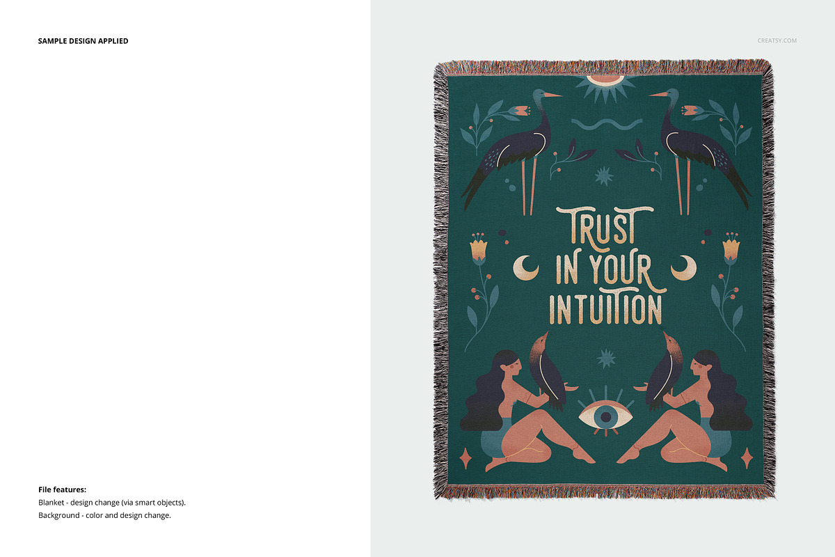 80x60 Jacquard Woven Blanket Mockup, a Merchandise Mockup by creatsy5 (Photo 6 of 12)