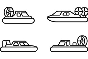Vector illustration line icons of, a Transportation Illustration by ZinetroN