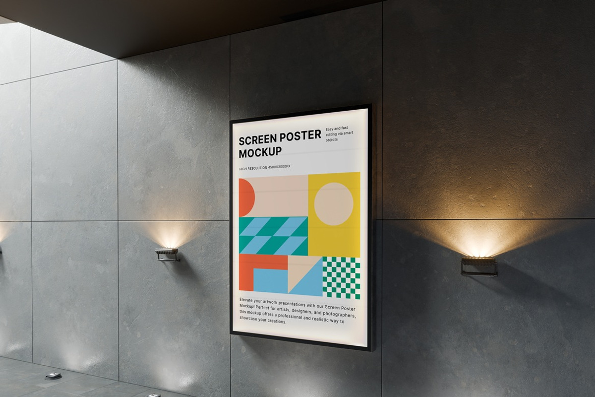 Screen Poster Mockup, an Advertising Mockup by Momogi (Photo 3 of 5)