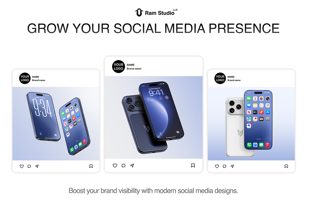 Modern iPhone 17 Pro Screen Mockup, an iPhone Mockup by RamStudio2 (Photo 10 of 15)