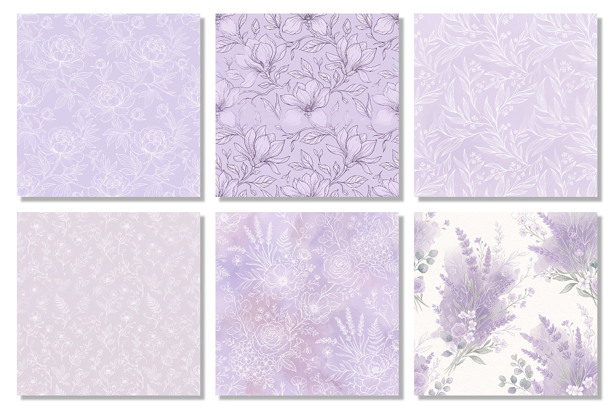 Seamless Lavender Patterns, a Texture Graphic by Dream Creation (Photo 2 of 6)