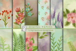 Botanical Watercolor Backgrounds