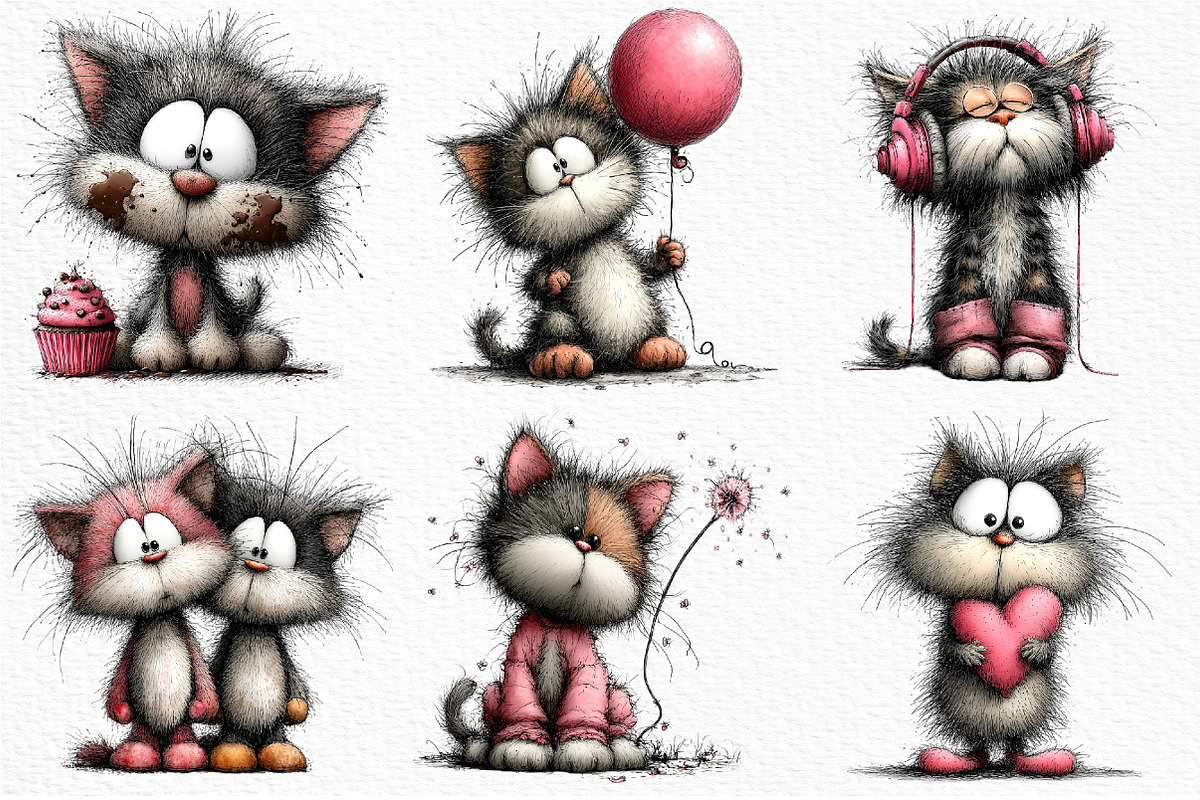 Whimsical Baby Cat Clipart Png, an Illustration by Craft Nest (Photo 4 of 11)