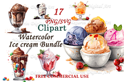Delicious Watercolor Ice Cream, an Object Graphic by Negarin Digital Art (Thumbnail 1 of 9)