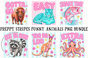Preppy Stripe Funny Animal Bundle, a Seasonal Illustration by OK Design (Thumbnail 2 of 6)