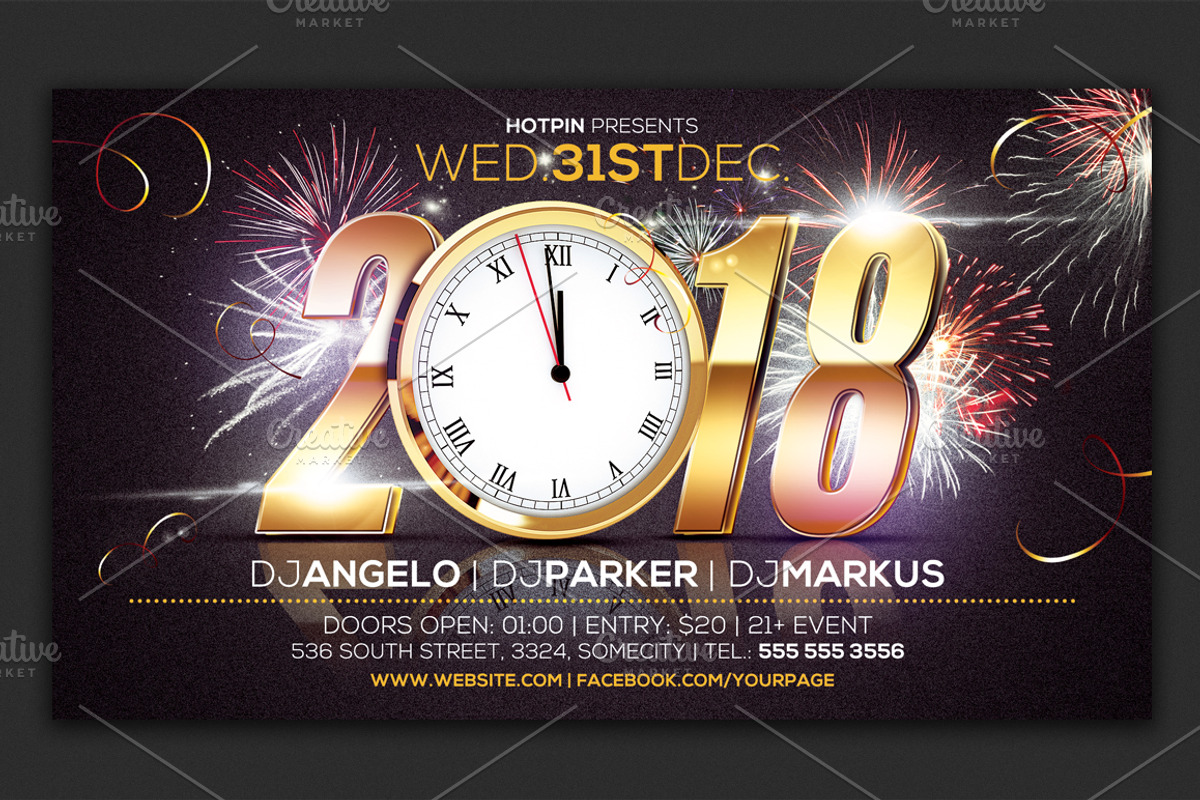 New Year Eve Party Flyer Template, a Flyer Template by Hotpin (Photo 1 of 2)