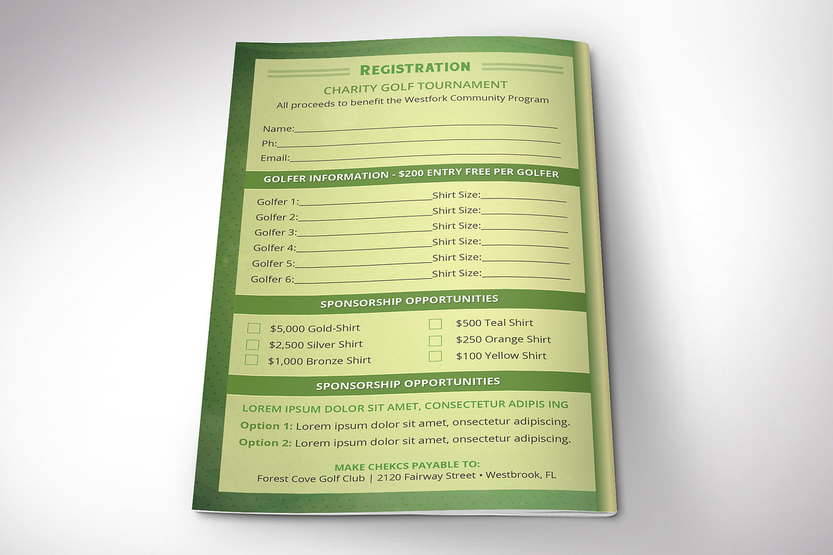Golf Tournament Bi-fold Brochure, a Brochure Template by Four C Graphic (Photo 4 of 10)
