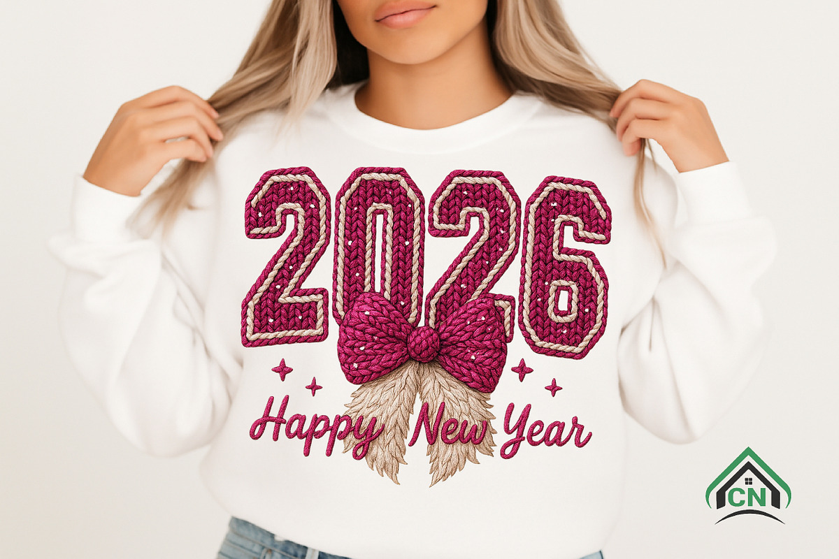 Knitted 2026 Happy New Year PNG, an Illustration by Craft Nest (Photo 1 of 7)