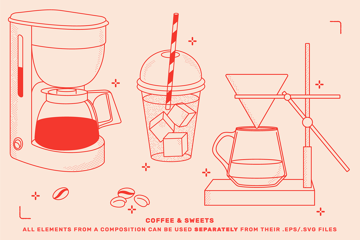 Coffee Vector Illustrations, a Food Illustration by TheFoodAtlas (Photo 5 of 7)