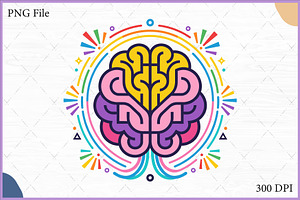 Colorful Brain Vector SVG Clipart, an Object Illustration by Gfx Expert Team