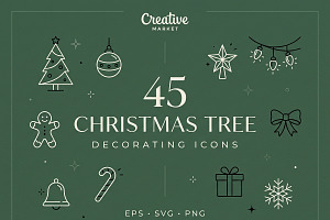 45 Christmas Tree Decorating Icons