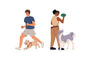 People training dogs set, a Person Illustration by PaperTrident (Thumbnail 3 of 6)