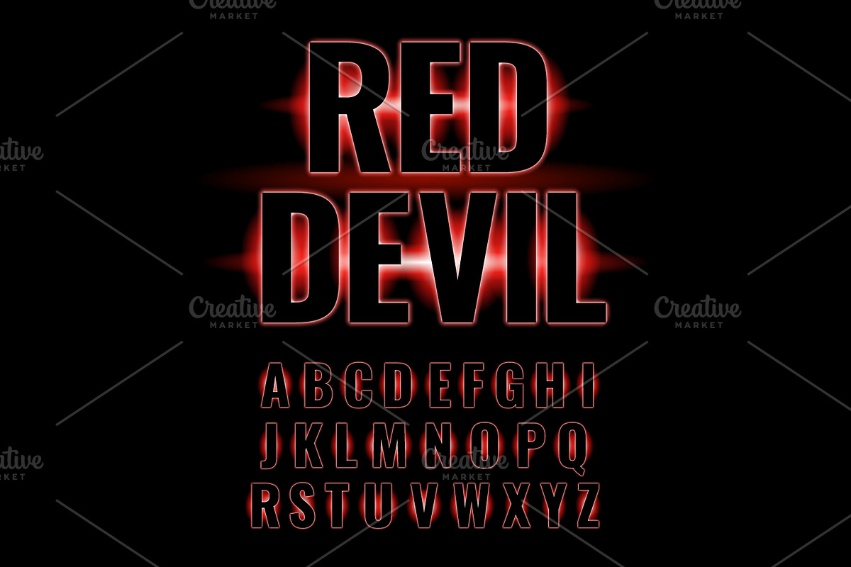 Red neon glowing alphabet. Letters, an Icon by Sunny
