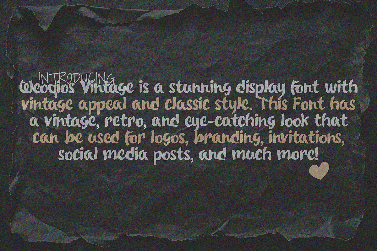 Weoqios Vintage Font, a Handwritten Font by Erifqizefont (Photo 6 of 11)