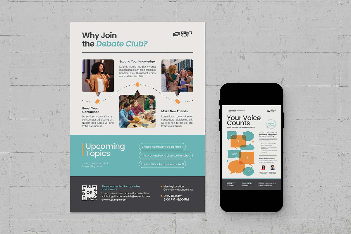 Debate Club Flyer Template, a Flyer Template by BrandPacks (Photo 2 of 5)