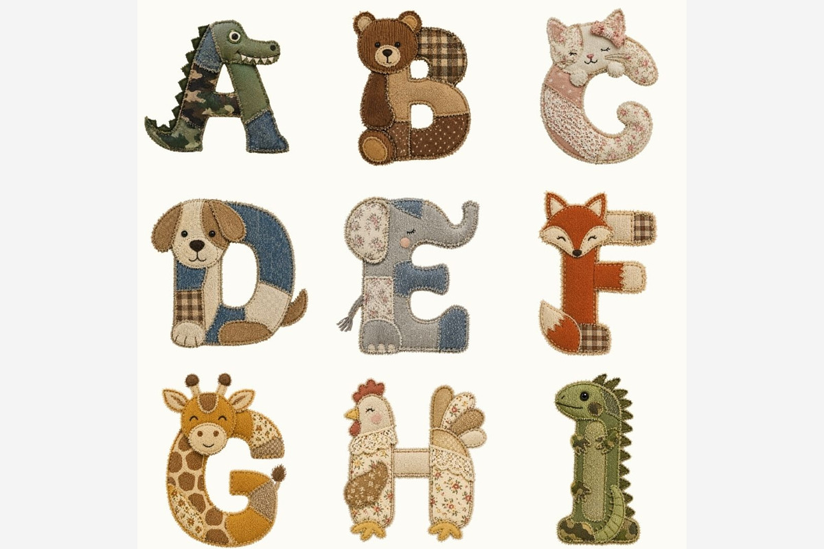Patchwork Animals Alphabet PNG, a Seasonal Illustration by Tanya Kart (Photo 5 of 6)