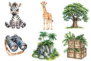 Kawaii Safari Animal Party Clipart, a Seasonal Illustration by CitraGraphics (Thumbnail 2 of 5)