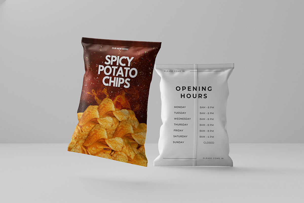 Chips packaging mockup Graphic Templ, an Advertising Mockup by Creative_A23 (Photo 6 of 6)