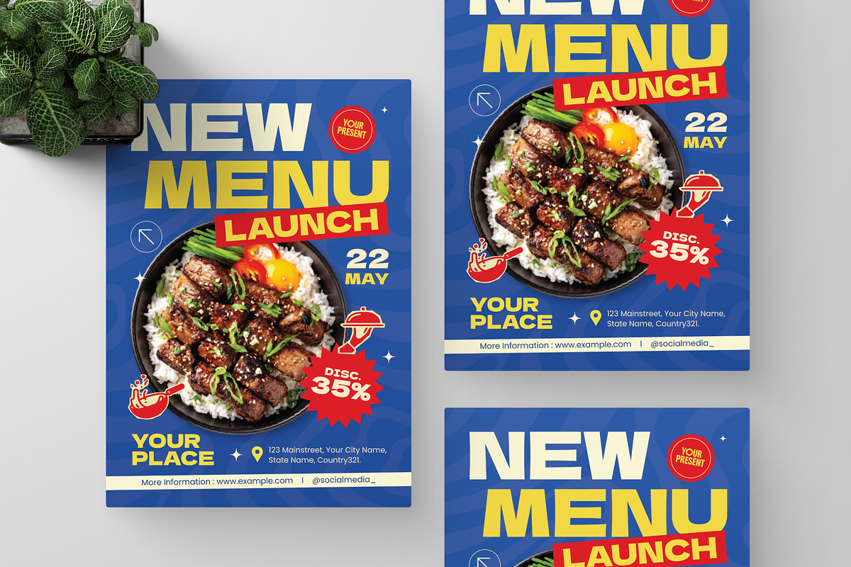 Restaurant Menu Launch Flyer, a Flyer Template by Annora Studio (Photo 4 of 6)