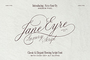 Jane Eyre - Luxury Script Font, a Script Font by AndrewPixelType (Thumbnail 1 of 16)