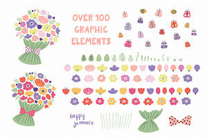 Pretty Flowers Cute Animals Graphics