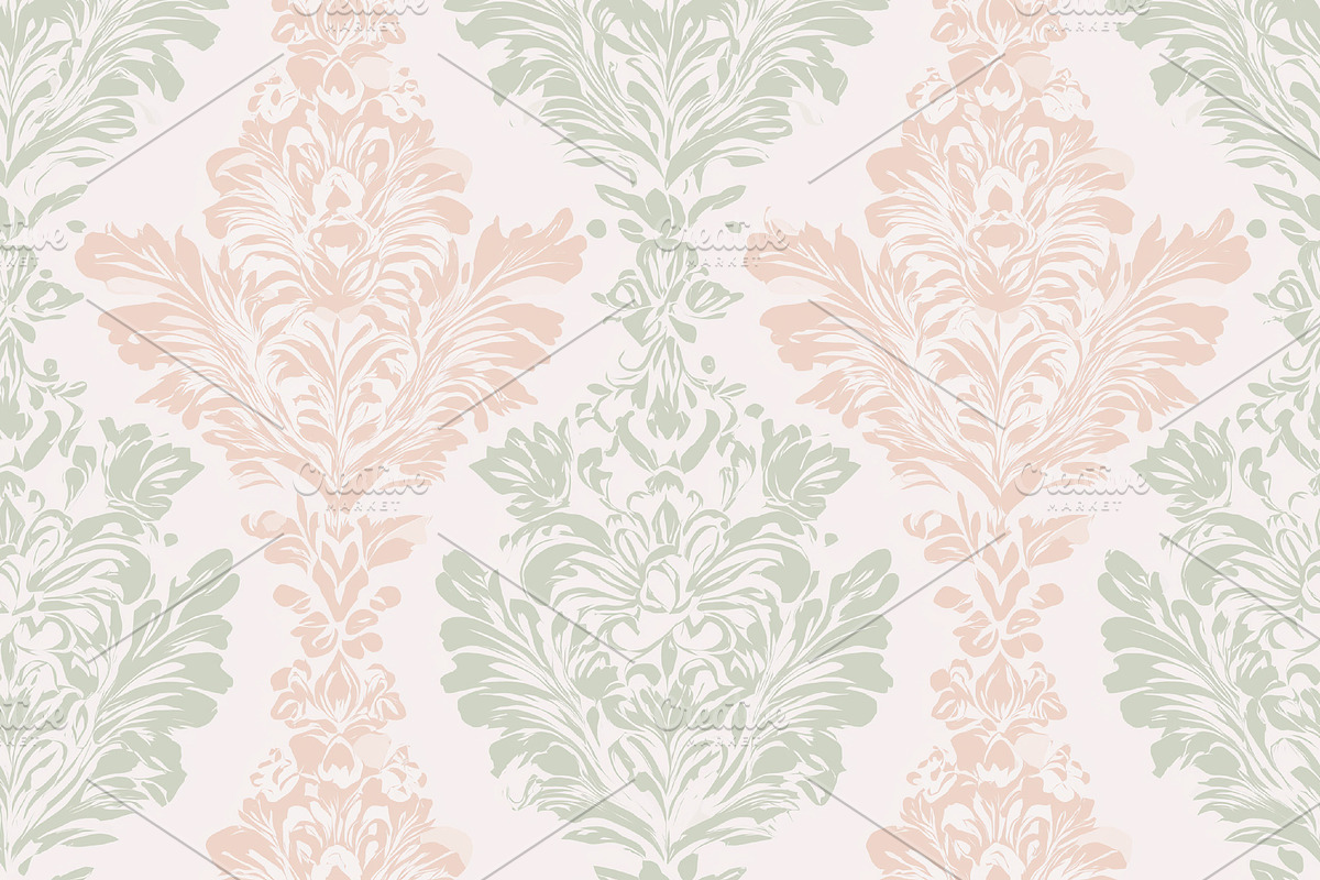 Seamless pattern, seamless damask pattern creating a repeating o, a Pattern Graphic by Studio ANNA