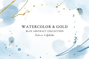 Watercolor Blue Abstract Background